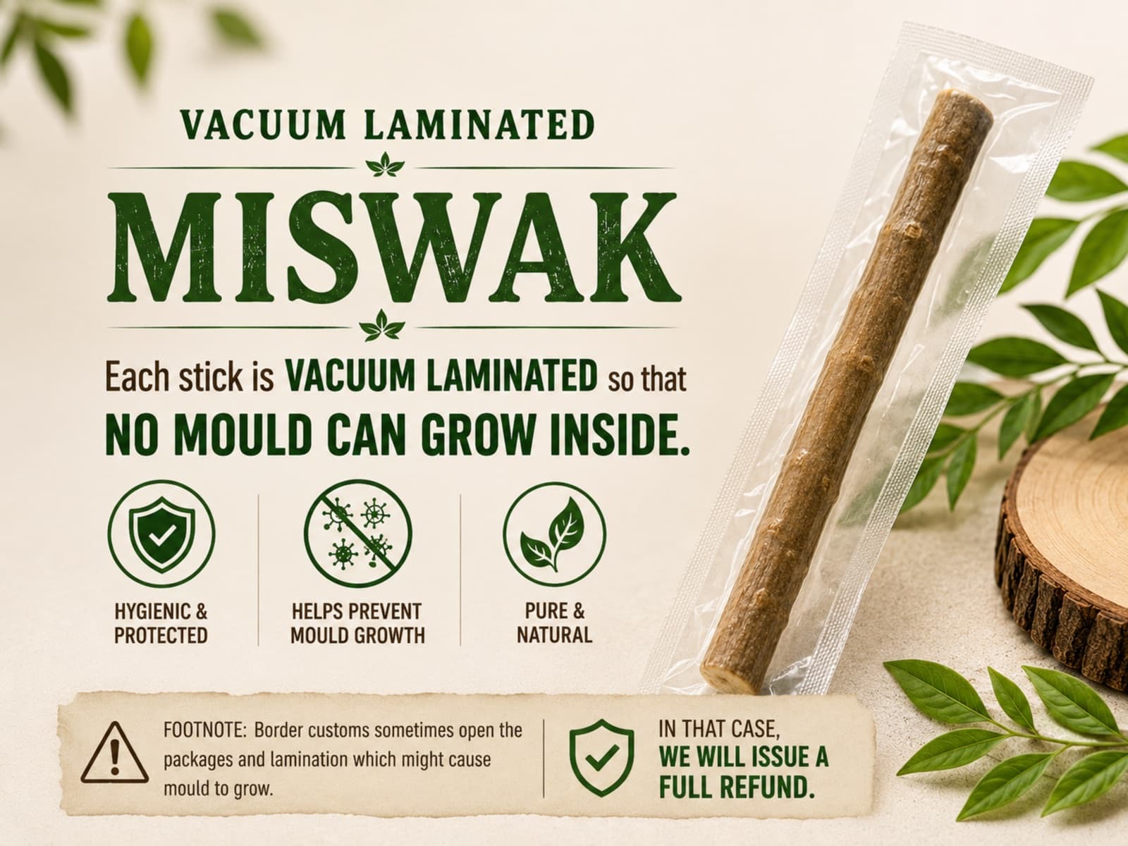 Organic miswak sticks (Salvadora persica) in Earthy Craft Goods packaging — natural biodegradable toothbrush view 8